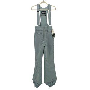 NWD Slalom Vintage Womens 14 Ski Bibs Blue Thermal Flared Hi Back Snow Pants